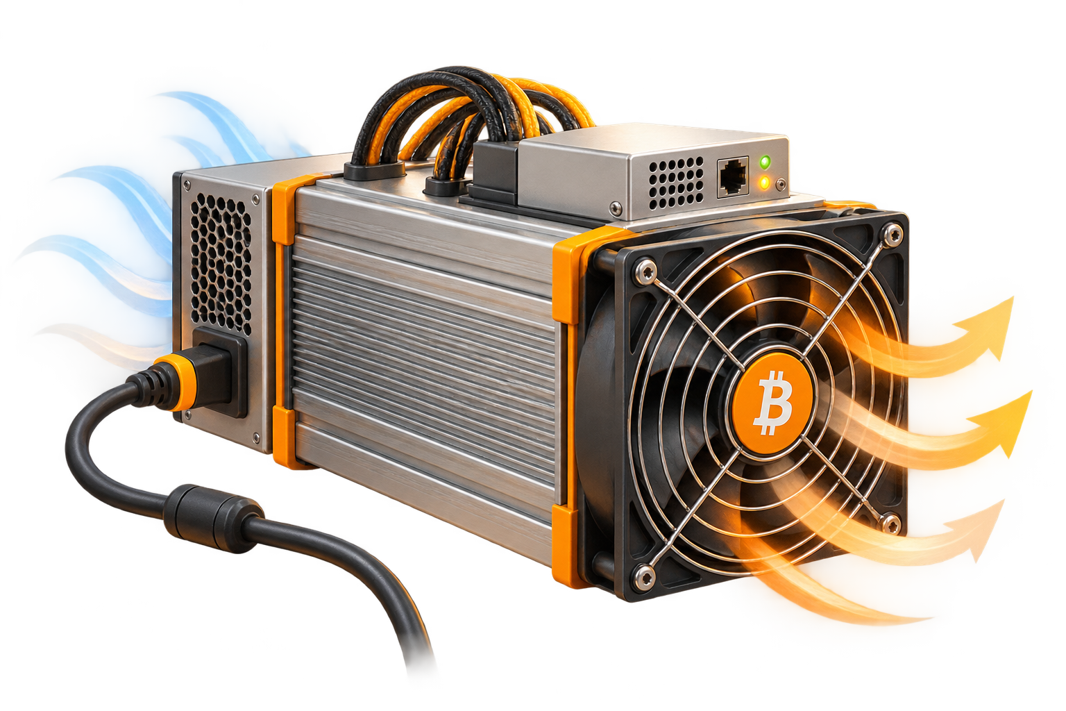 An ASIC miner with airflow