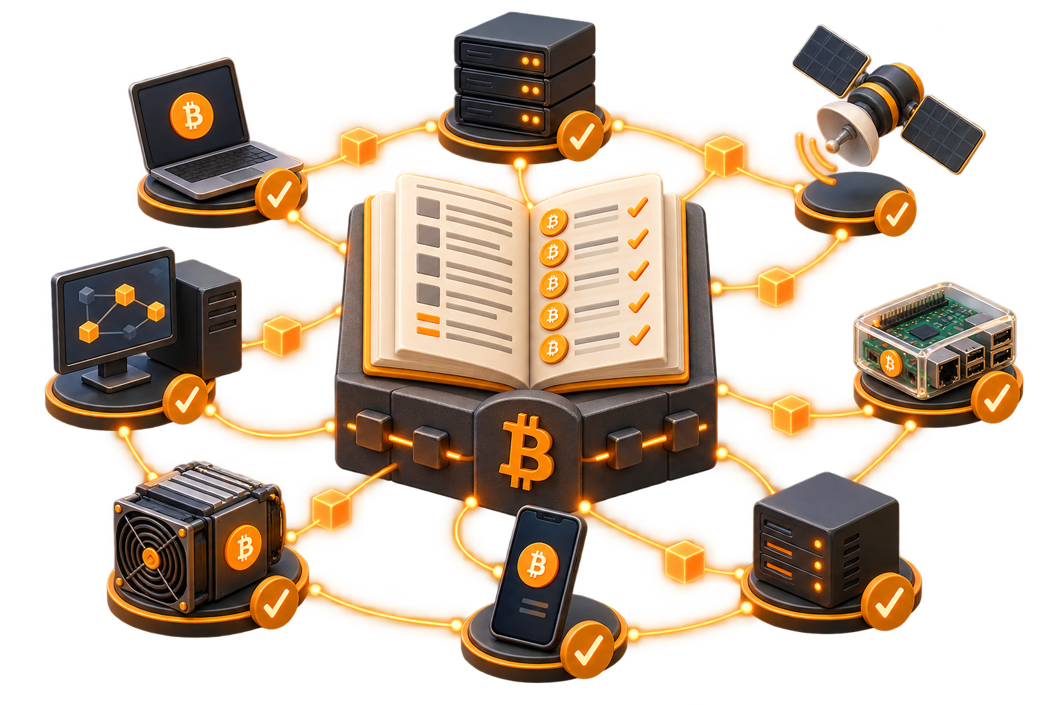 Network nodes checking a shared ledger